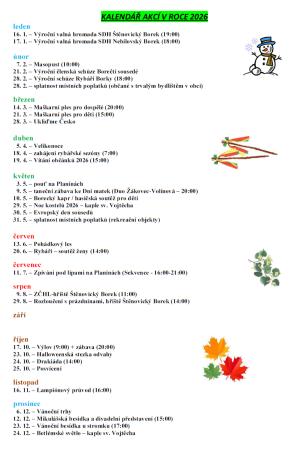 kalendář 2026